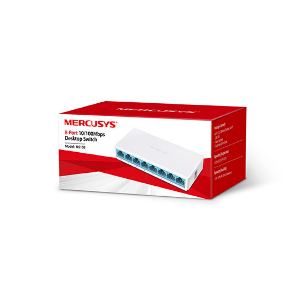 Bộ Chia Tín Hiệu Mercusys MS108 Switch Để Bàn 8 cổng 10/100Mbps
