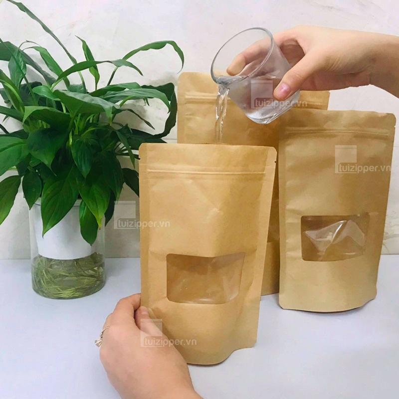 Set 10 Túi Zip Giấy Kraft, Túi Zip Đựng Thực Phẩm Nhiều Size