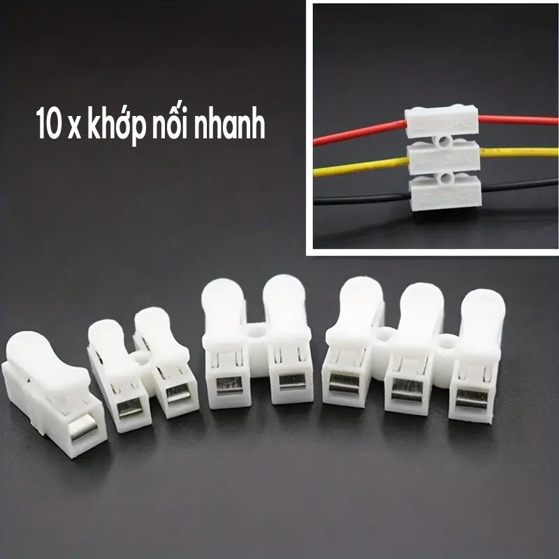 10 cái khớp nối dây điện nhanh đầu nối cáp khóa cầu nối dây cút nối dây điện an toàn tiện lợi bền bỉ