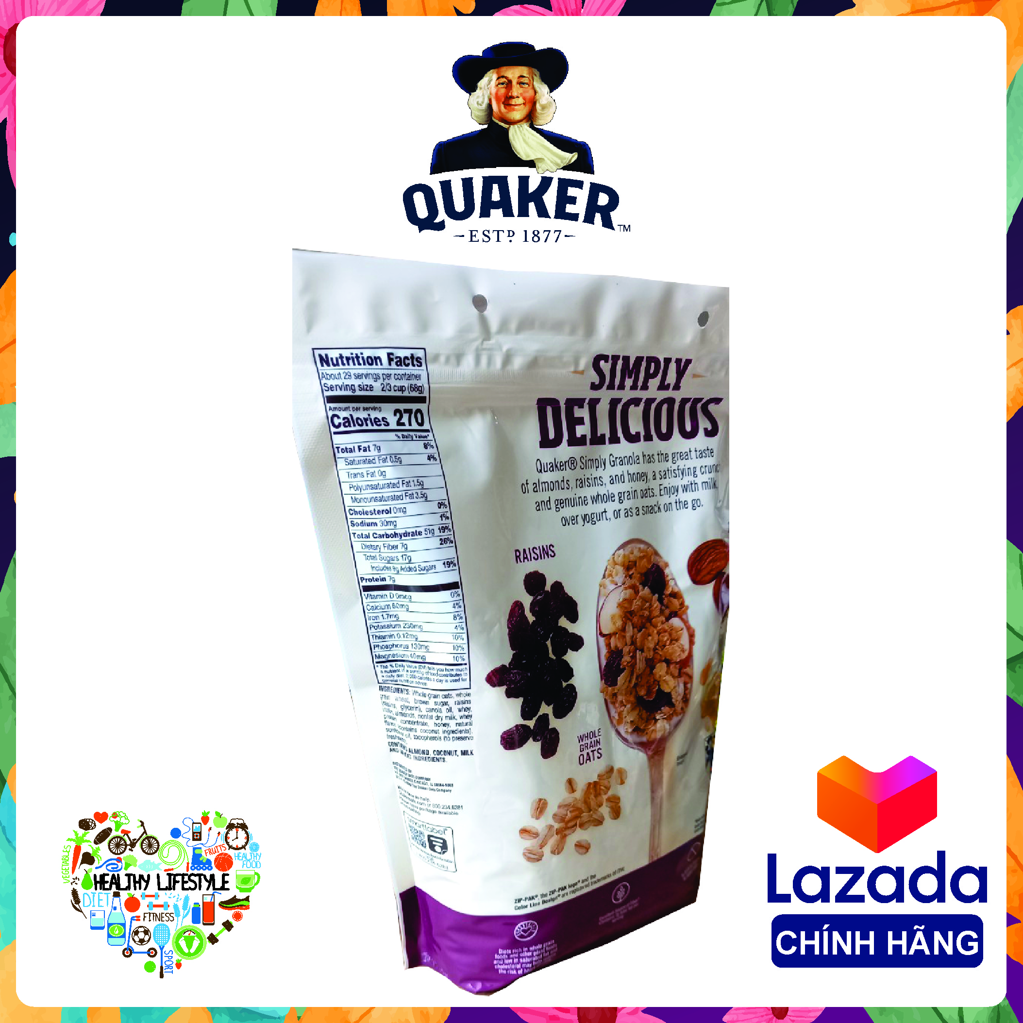 Ngũ Cốc Ăn Liền Simply Granola (1pac 2 gói x 978g)