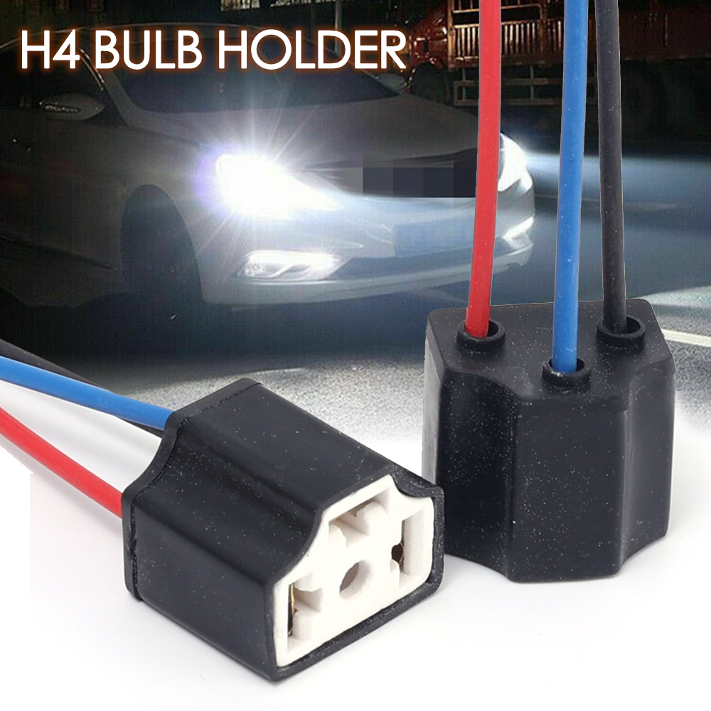 2/4pcs Car H4 Headlight 3-hole Lamp Holder Car Headlight Bulb Connector Lighting Assemblies