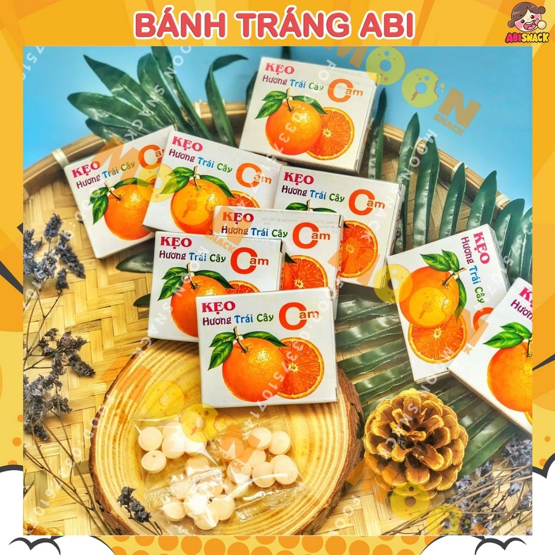 Kẹo hương trái cây cam bánh kẹo tuổi thơ hộp giấy
