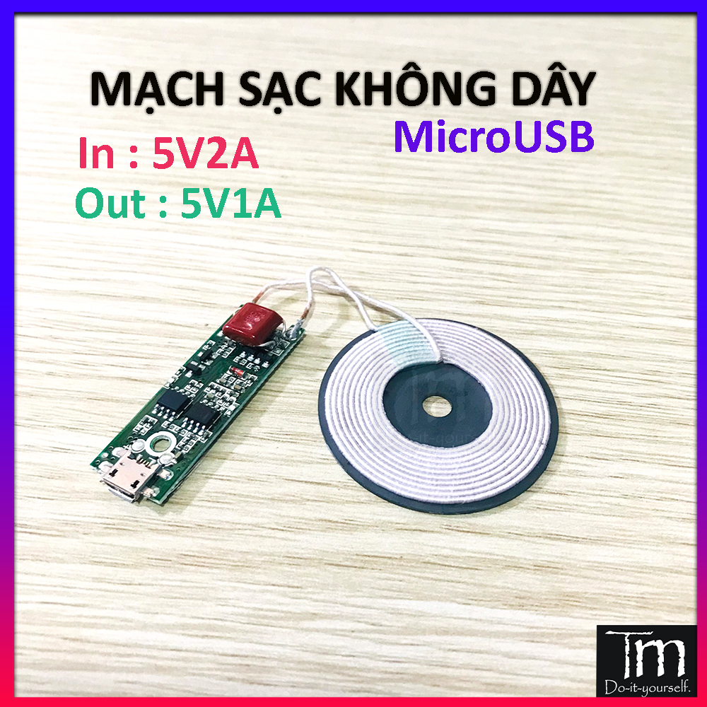 Mạch sạc không dây 5v1a 5w microusb