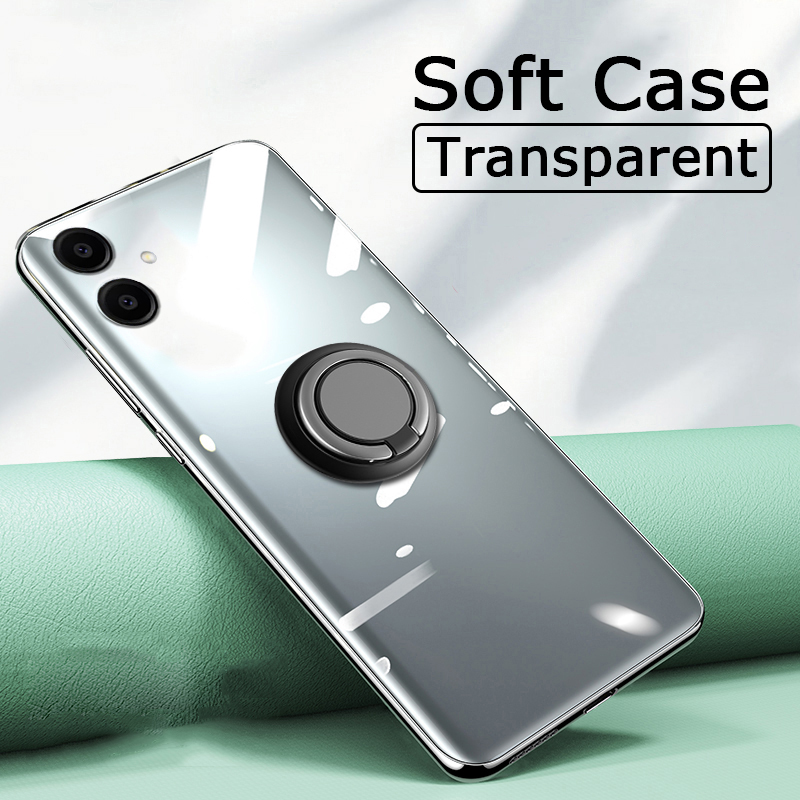 Phone case For Samsung Galaxy A07 Back cover Ring Holder Phone Case Ultra Thin Transparent Car Navigation Silicone Clear Cases For Galaxy A07 Cover cases