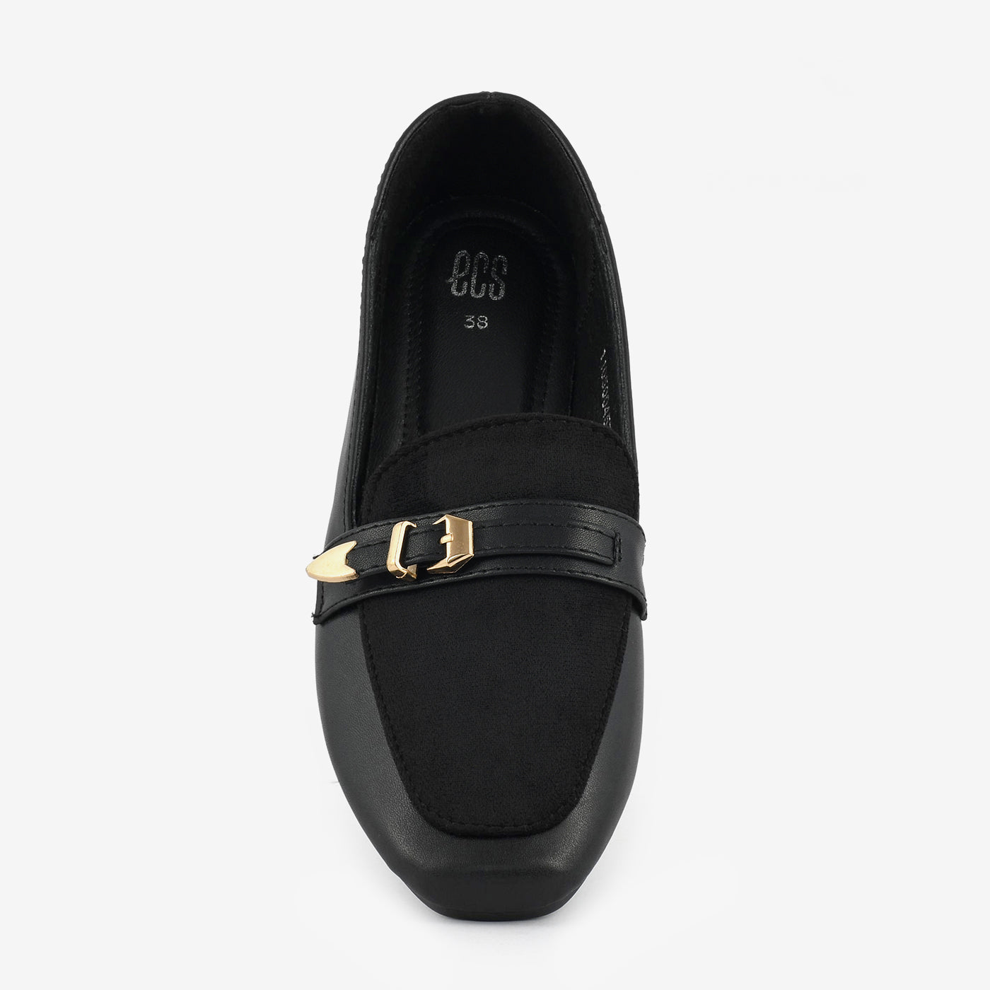 ECS Dual Buckle Flat Loafers For Women. 