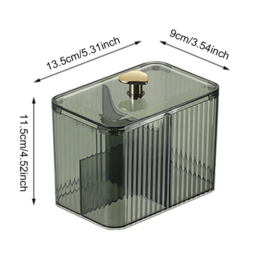 Acrylic Cotton Swab Storage Box Desktop Dust-Proof Transparent Makeup Removal Cotton Lipstick Cosmetics Organization Manager