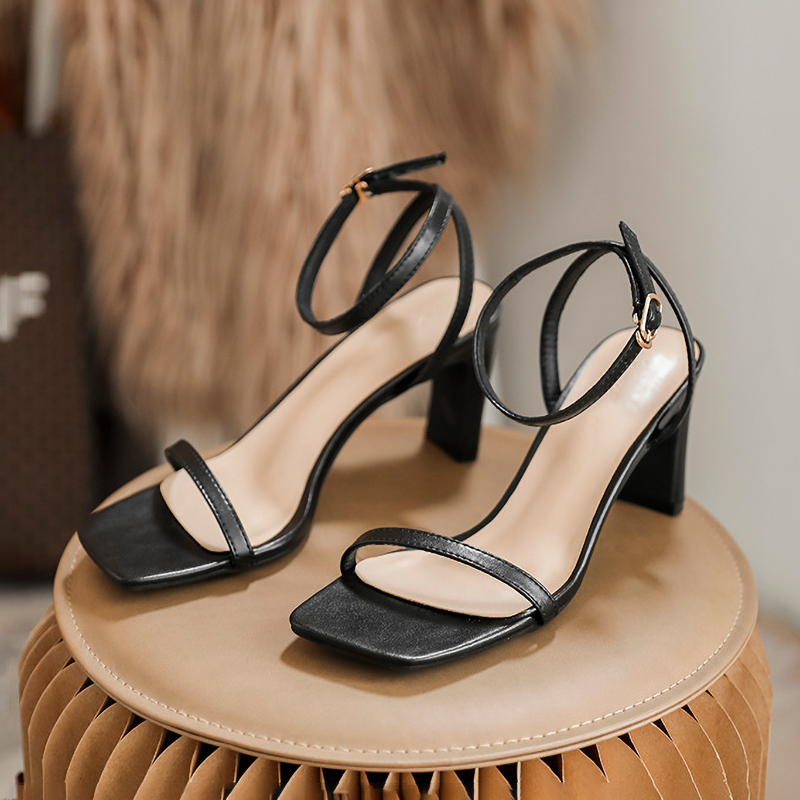 Giày Sandal DILY Quai Mảnh Gót Trụ 7cm_AA0279