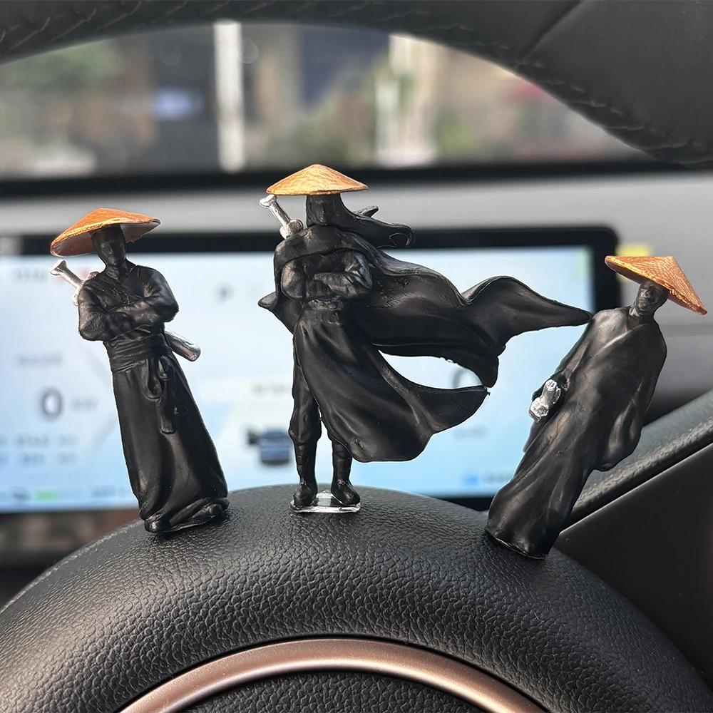 1/4PCS Resin Mini Figures Model Ancient Ninja Samurai Warrior Modeling Car Decoration Ornaments
