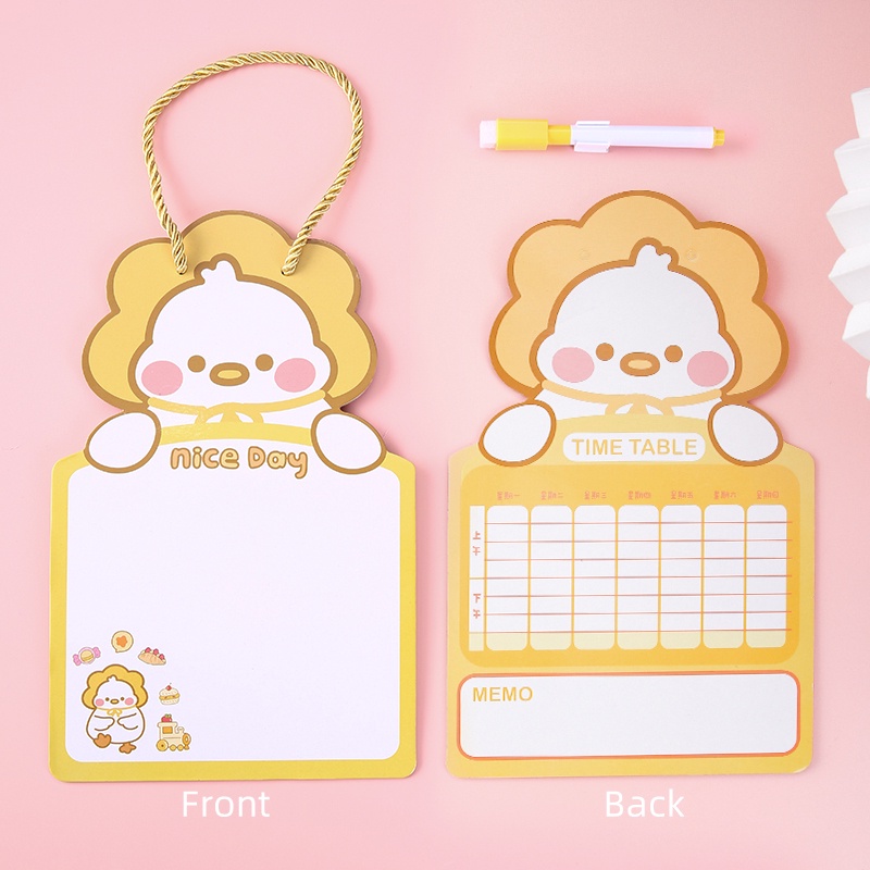 Cute Cartoon Erasable Writing Board Student Double-sided Planner Board with Marker Pen Set
