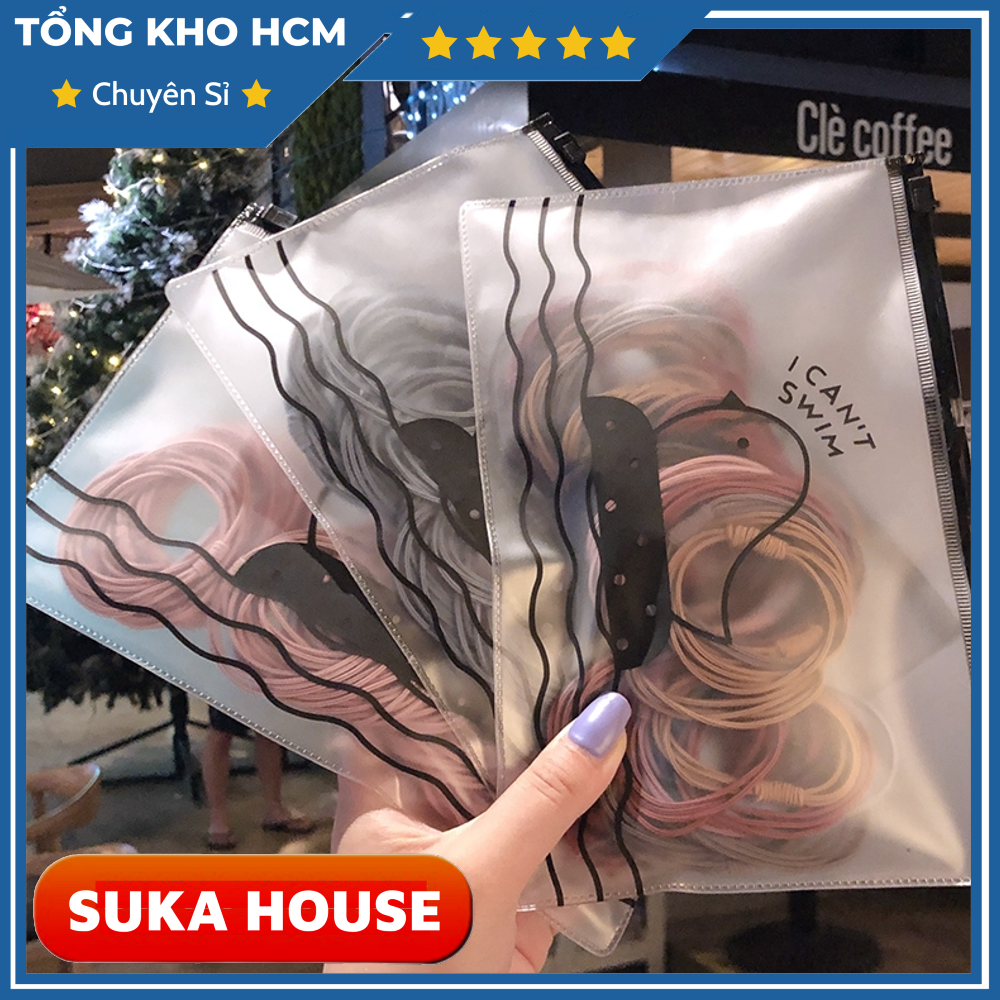 Set 100 Dây Cột Tóc Nữ Dây Buộc Tóc Tạo Kiểu Phong Cách A2244