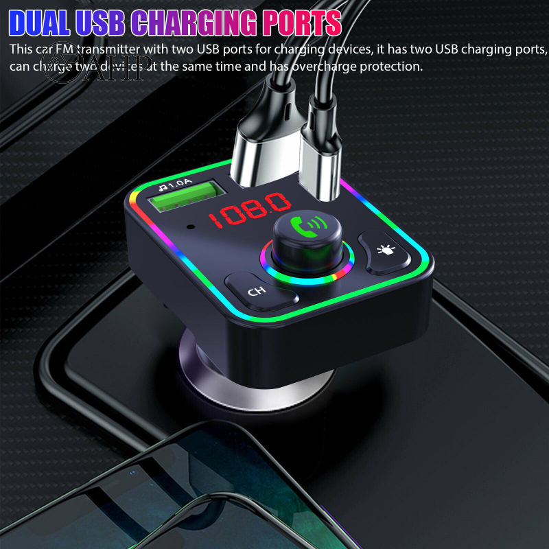 Fansuq 【hàng có sẵn】📣F3 Bluetood-Tương Thích phát FM trên xe ô tô MP3 Đài Phát Thanh U Đĩa Âm Nhạc Máy Nghe Nhạc Bộ chuyển đổi không dây Kit Pd Nhanh Chóng Sạc Hands-Free Cuộc Gọi Receiver
