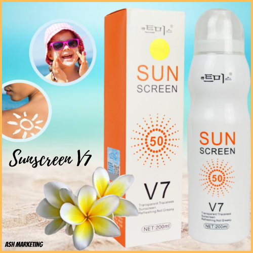 Korean V7 Instant Whitening Sun Screen Spray SPF50++ | Non-Greasy ...