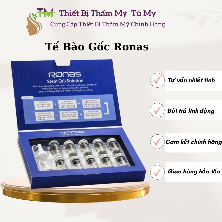 Serum tế bào gốc ronas stem cell solution trắng da phục hồi căng bóng hộp 10 lọ