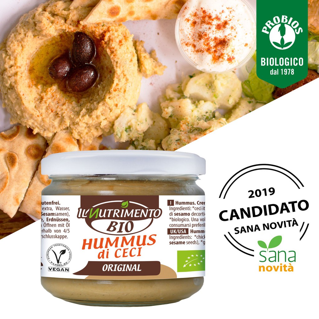 Sốt đậu gà Hummus hữu cơ IL Nutrimento - 180gr