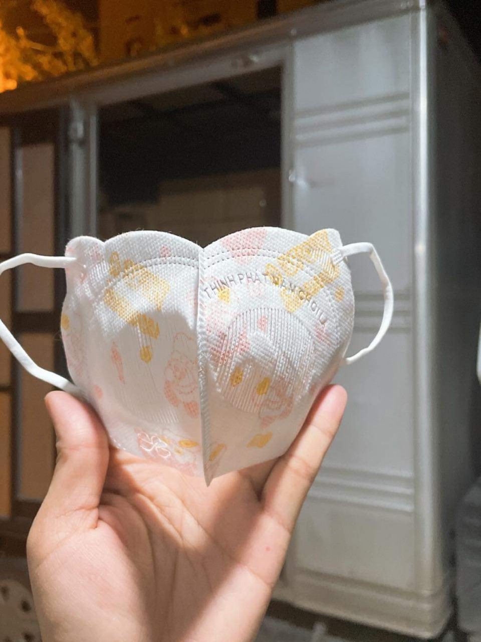 Hộp 10 cái khẩu trang gấu mầm chồi lá cho bé yêu
