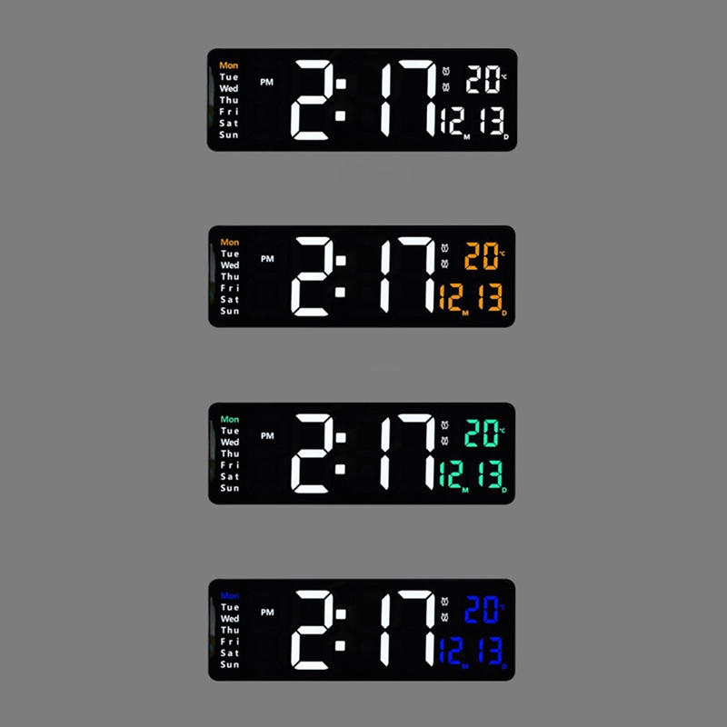 16inch LED Digital Wall Clock- Alarm Clock/Temp/Date/Week/Timer Remote Adjustable for Home/Gym/Office