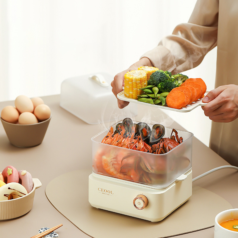 KAIMEIDI Household mini electric steamer multi-functional double-layer egg cooker automatic power-off breakfast machine
