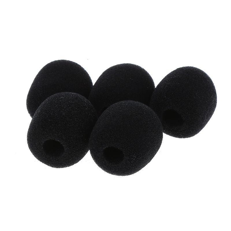 5PCS Black Microphone Headset Foam Sponge Windscreen Mic Cover
