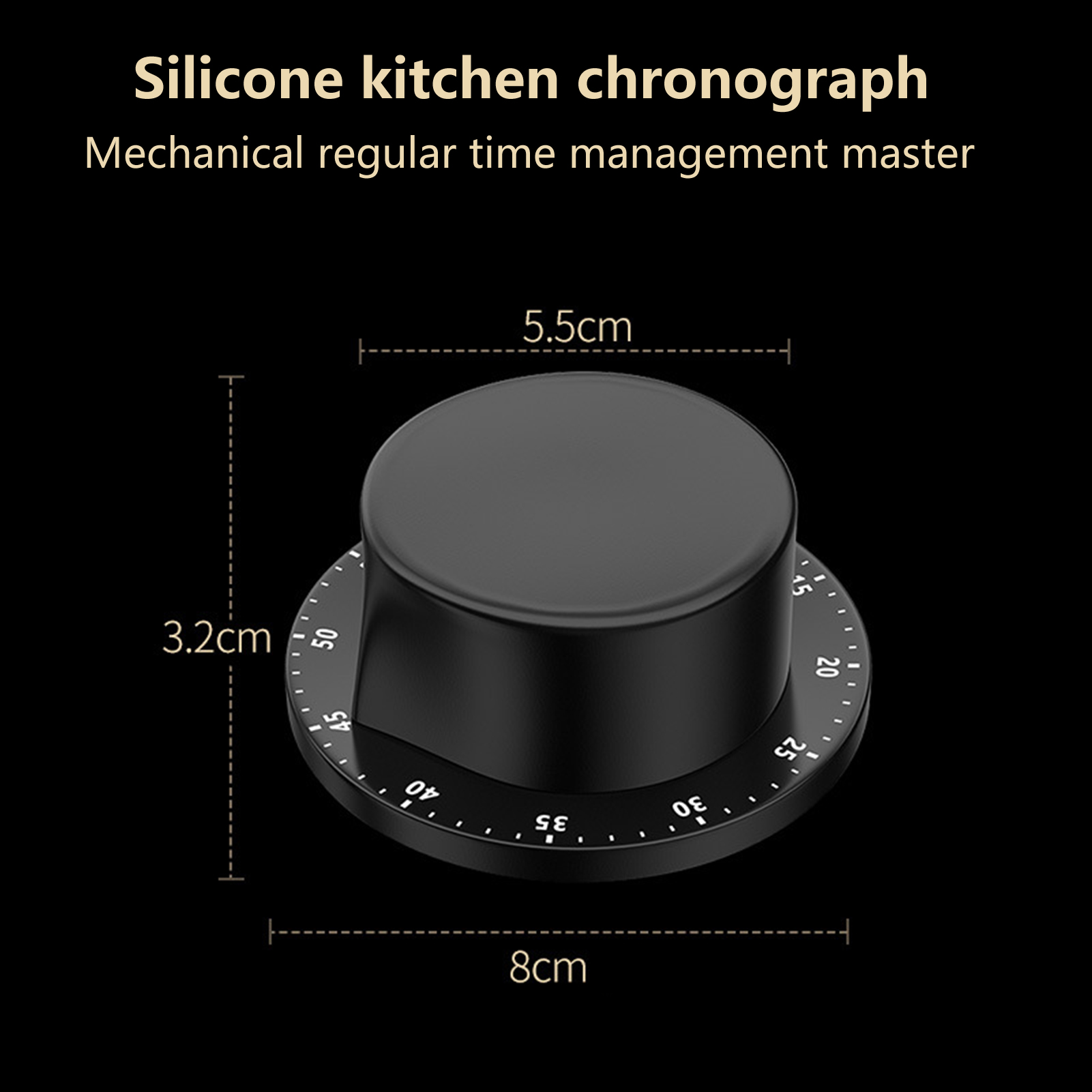 Mechanical Timer No Battery Required Timer Stainless Steel 60-minute Kitchen Timer No Battery Required Visual Countdown Ideal for Cooking Study More Kitchen Gadgets