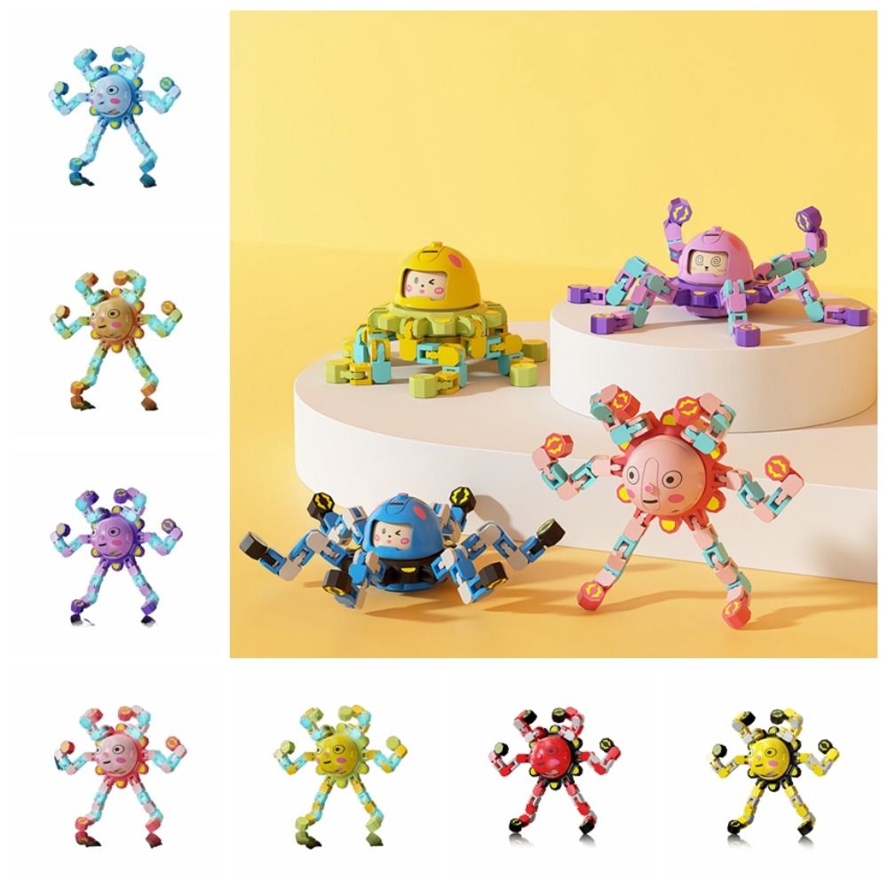 Transformable Gyroscope Sensory Gyro Plastics Mechanical Luminous Gyroscope Robot Face Changing ...