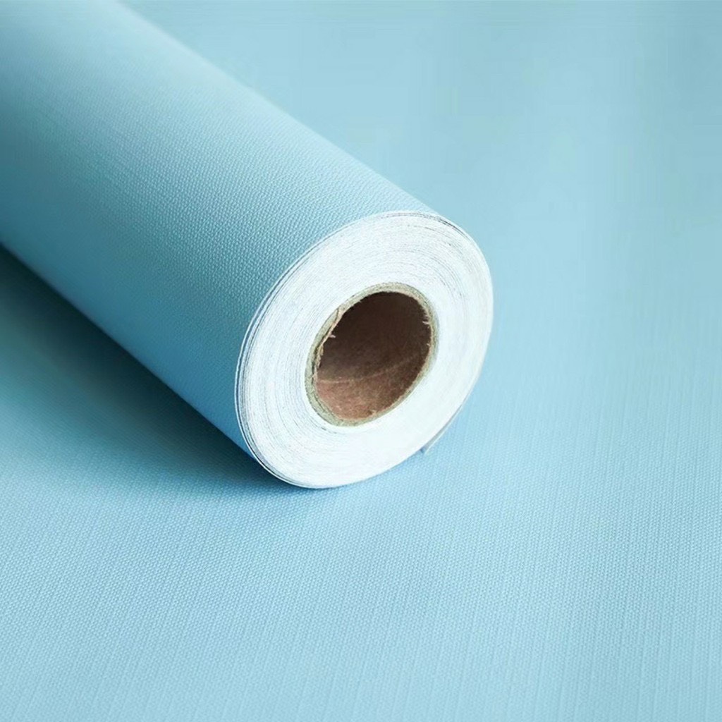 5 Mét Decal Giấy Dán Tường Khổ 45cm Có Sẵn Keo - xanh dương lợt nhám PT009