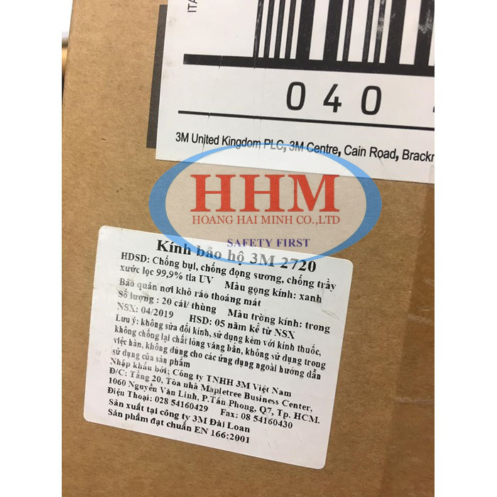 Kính bảo hộ 3M 2720 màu trắng
