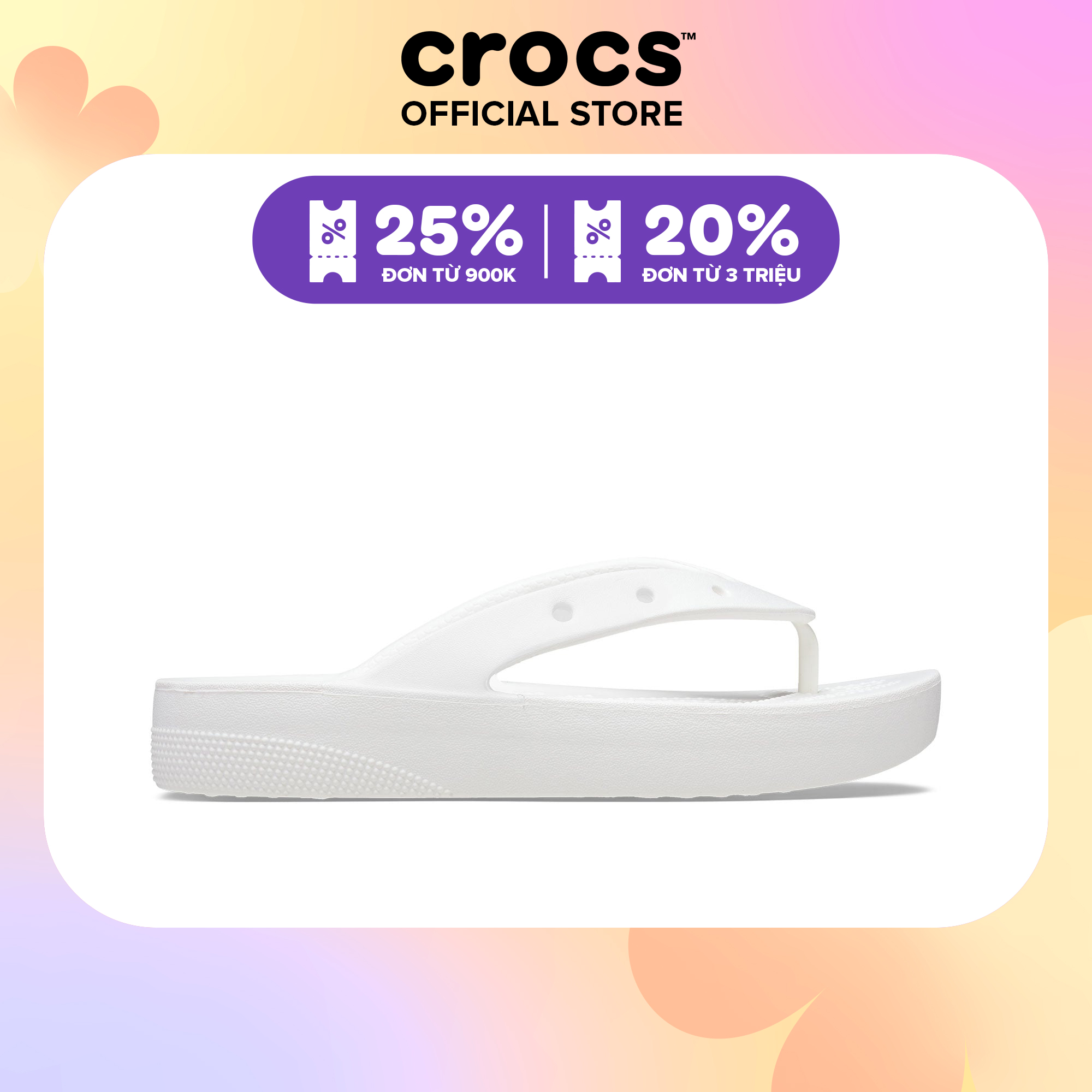 Dép xỏ ngón Nữ Crocs Platform Classic - 207714-100