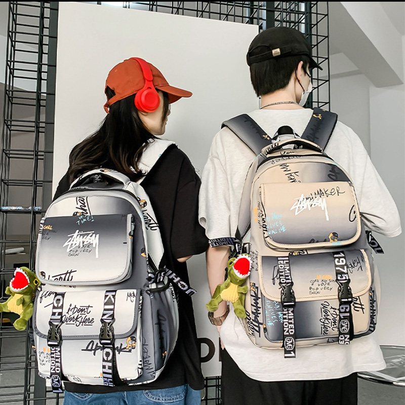 ARCTIC HUNTER Student backpack fashion graffiti large capacity backpack junior high school college student school bag