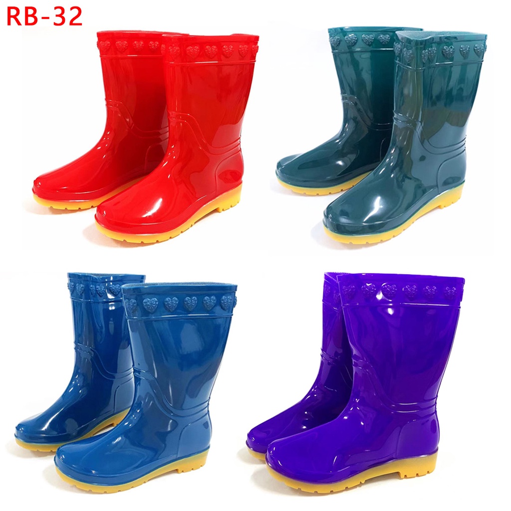 Med Cut Rain Boots (Bota) For Ladies Rain shoes women's high rain boots