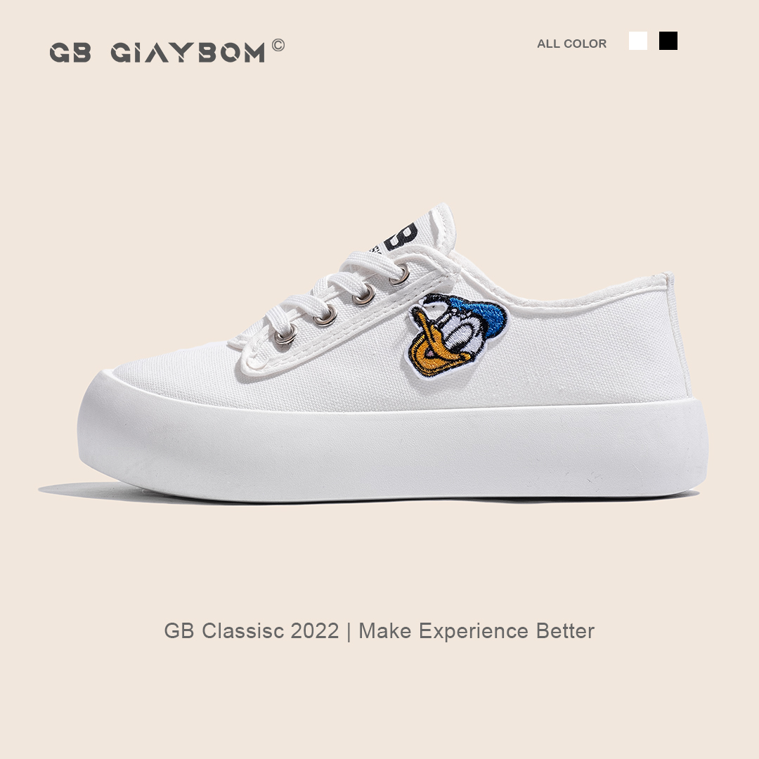 Giày Sneaker Nữ Vải Canvas Họa Tiết Họa Hình giayBOM GB Classics B1611 thumbnail