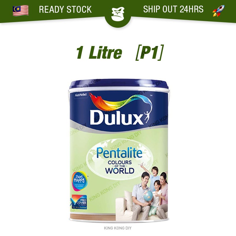 1L (P1) ICI DULUX Pentalite Interior Matt Finish Paint Cat Dinding ...