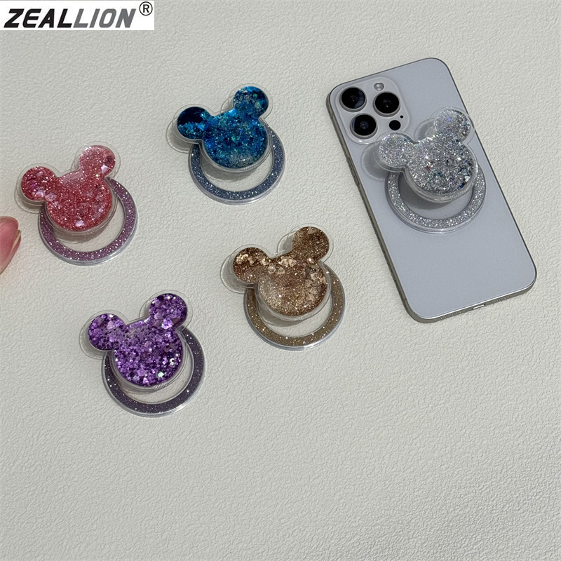 Zeallion Cartoon Mouse Head Pattern Magsafe Attraction Phone Grip Tok Phone Holder for iPhone Stand