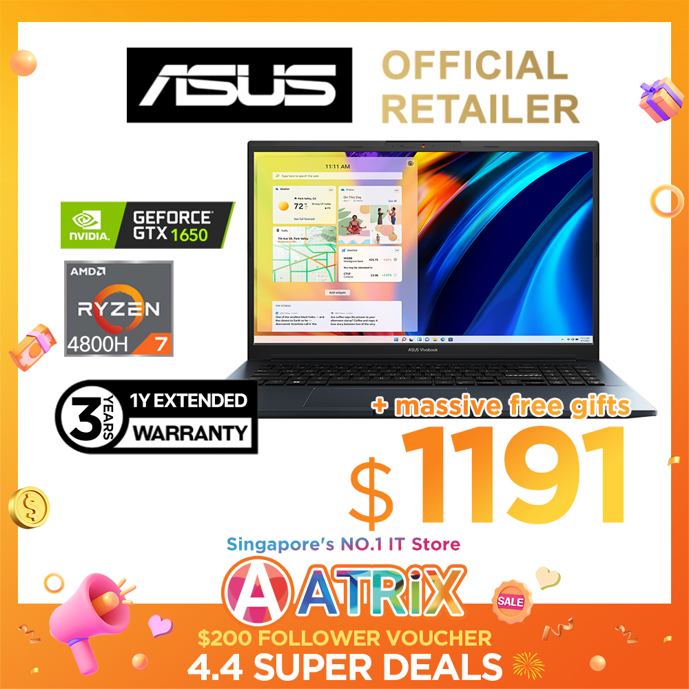 【Same Day Delivery】ASUS Vivobook Pro 15 M6500IH-MA085W | 15.6 OLED 2.8K (2880X1620) | AMD Ryzen™ 7 4800H | NVIDIA GeForce GTX 1650 | 16GB DDR4 | 512GB SSD | Win11 home | 2Y ASUS Warranty.569410
