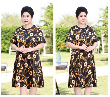 Đầm hoa suông quý cô bigsize - BShs422