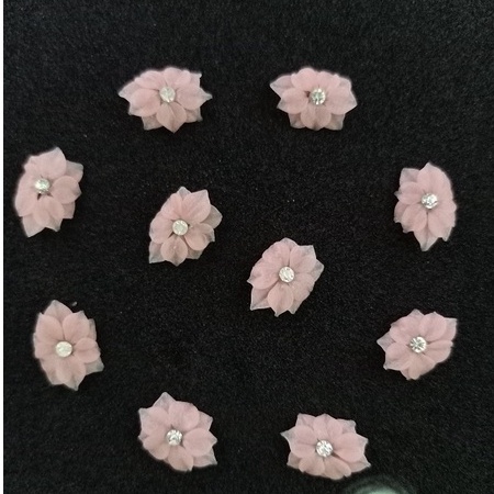 Hoa bột Nail, hoa 3D gắn Móng tay, móng chân, 10 Cánh đá giữa