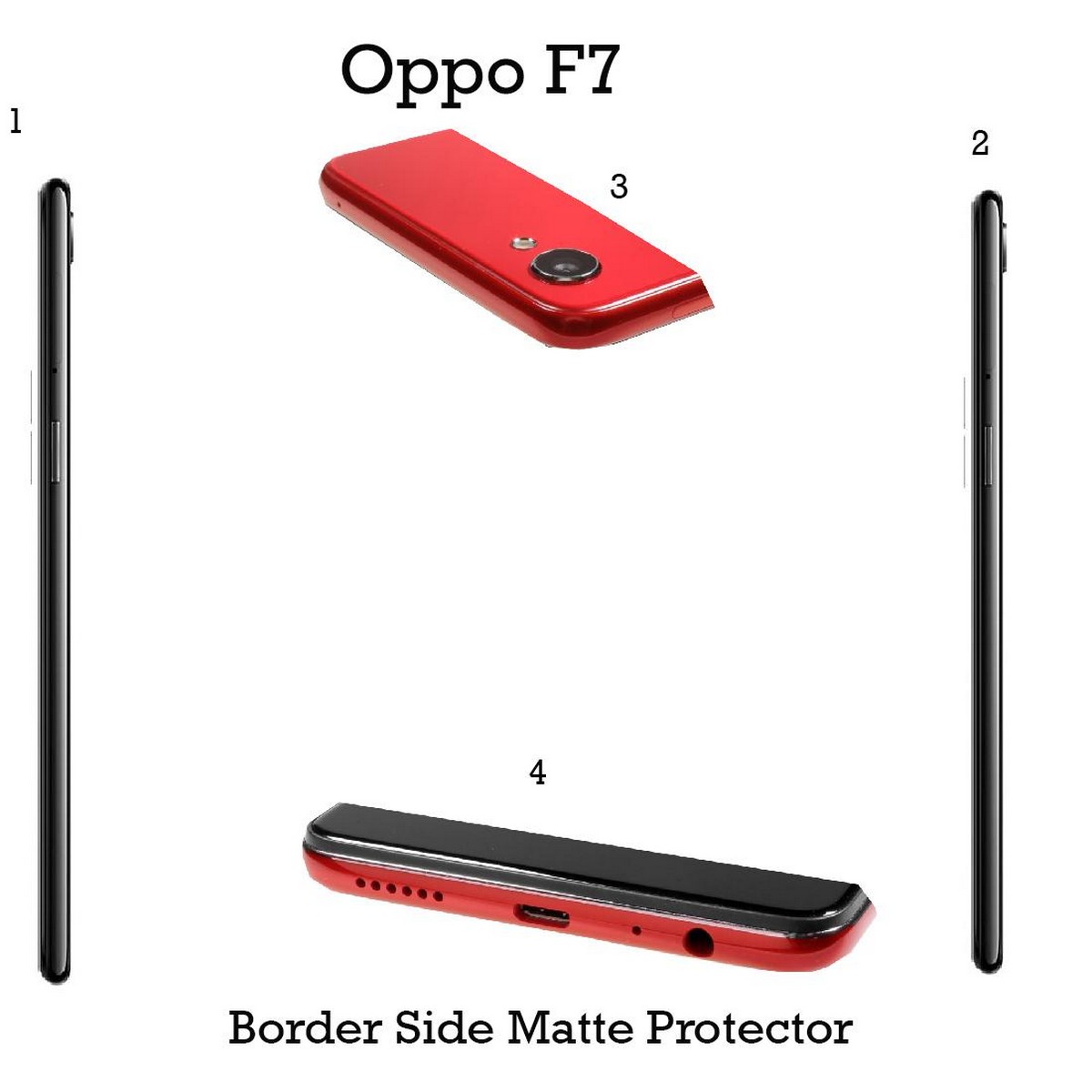 Oppo F7 Complete all Sides Border Matte Protector For Oppo F7