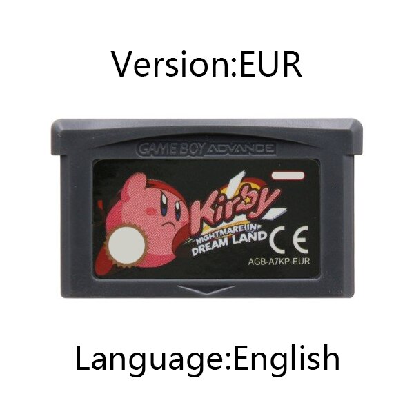 Gba kirby game cartridge 32-bit video game console card amazing mirror summon night ogre for gba nds