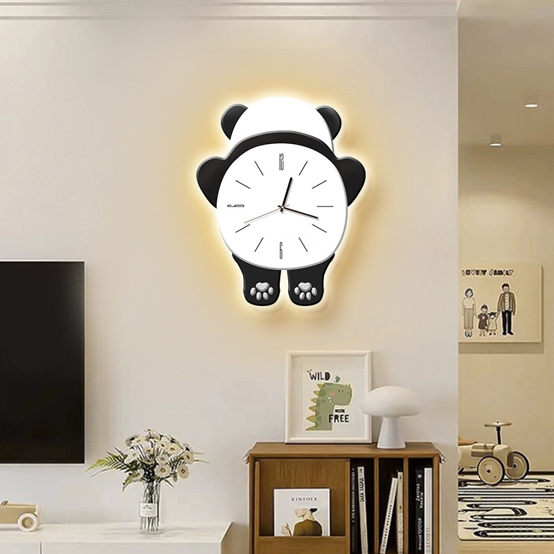 JJT [Miễn Phí Vận Chuyển]Đồng hồ treo tường sáng tạo mô hình gấu trúc đồng hồ Đồng hồ treo tường phòng khách hộ gia đình trang trí nhà hàng đồng hồ không đục lỗ đồng hồ treo tường tường đồng hồ treo tường đồng hồ treo tường Đồng hồ treo tường đồng hồ kỹ t
