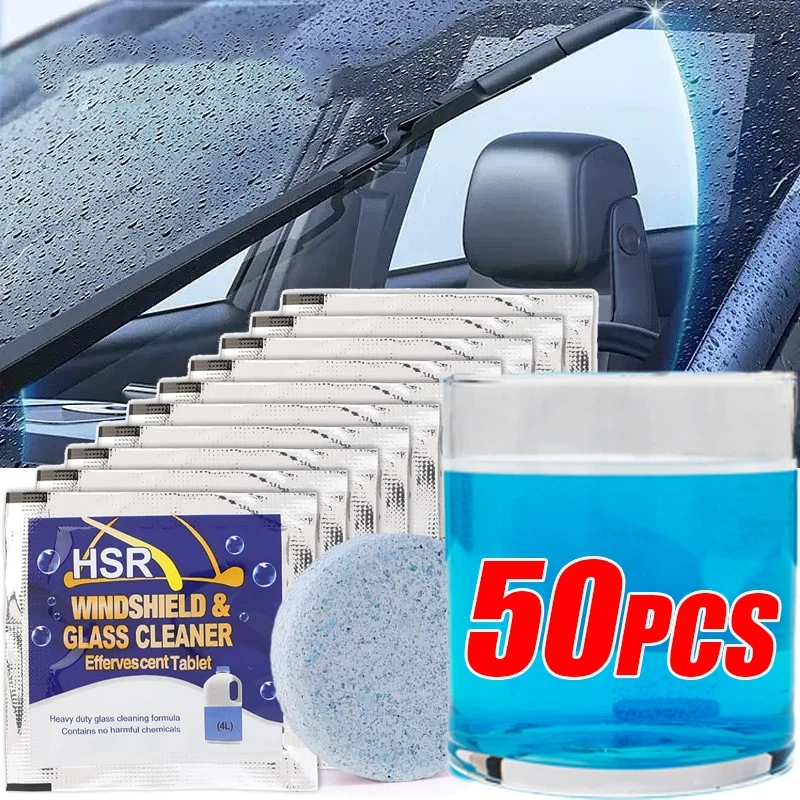 50pcs Car Windshield Cleaning Effervescent Tablets Ultra