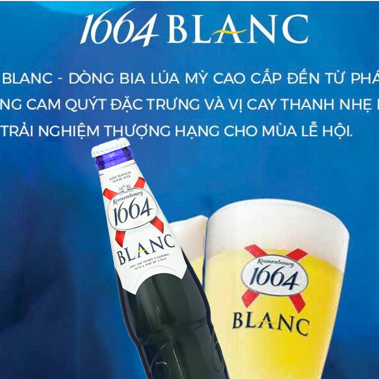 Thùng 24 Chai Bia Blanc 1664 330ml