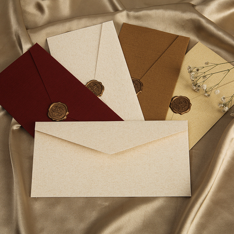 NEW 【Special offer】10pcs/pack 22*11cm Cloth Texture Paper Envelope for Letters Envelope for Wedding Invitation Mailers. 