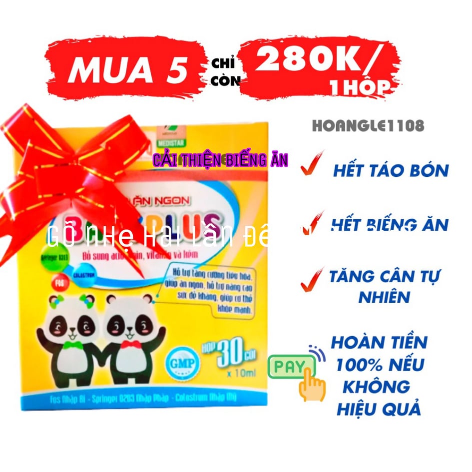 [HCM]BabyPlus [ Combo 5 hộp]  mẫu mới siro ăn ngon hết biếng ăn baby plus (giá sỉ ) cho bé tăng đề kháng-tăng cường tiêu hoá