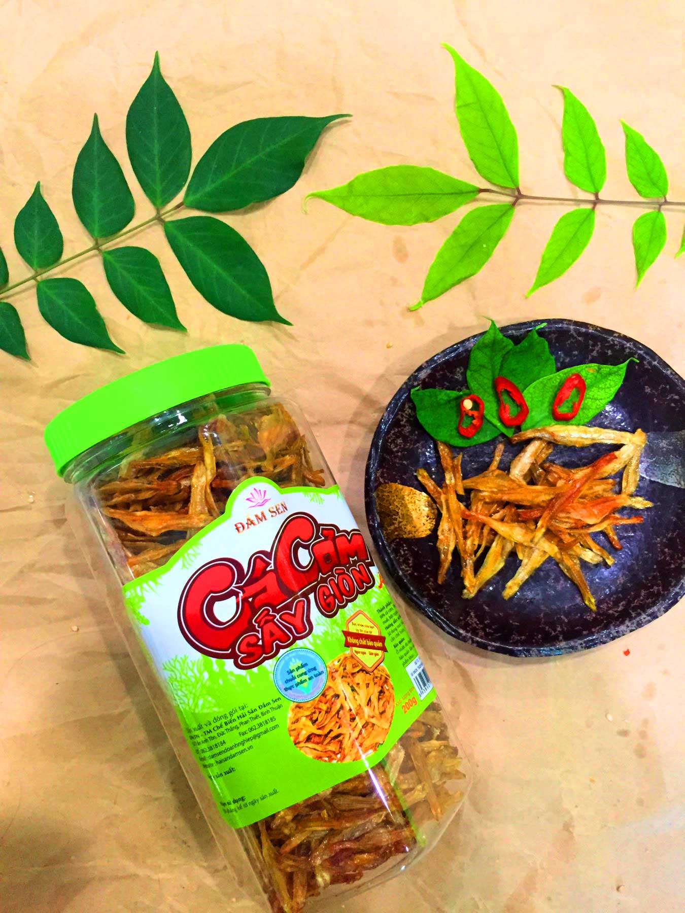 CÁ CƠM SẤY GIÒN ĐẦM SEN - 150gr