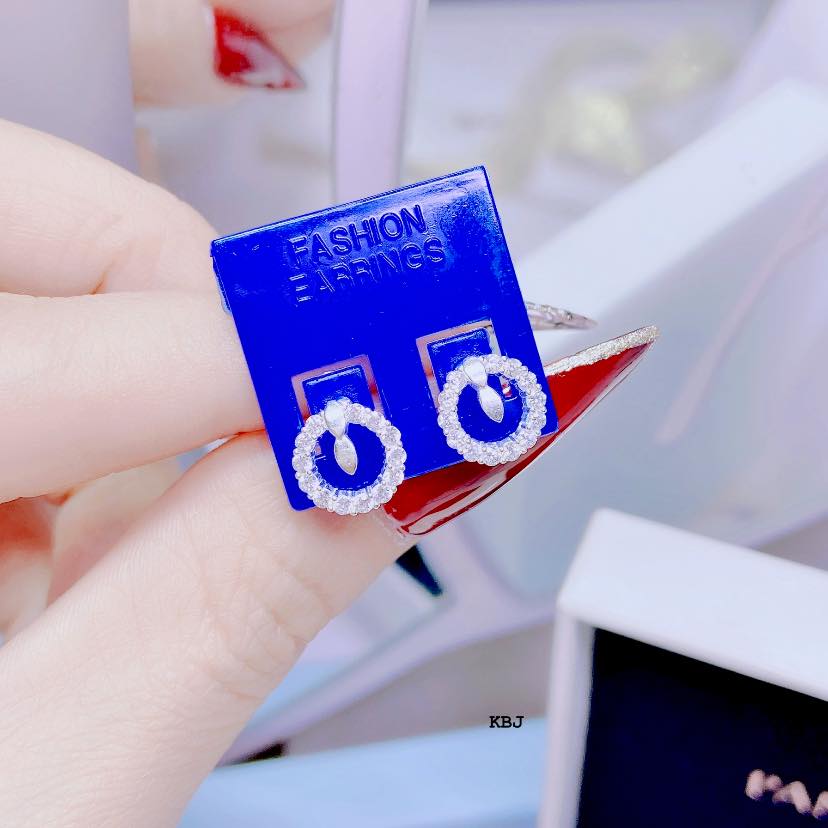 Bông tai bạc nụ đá MS40