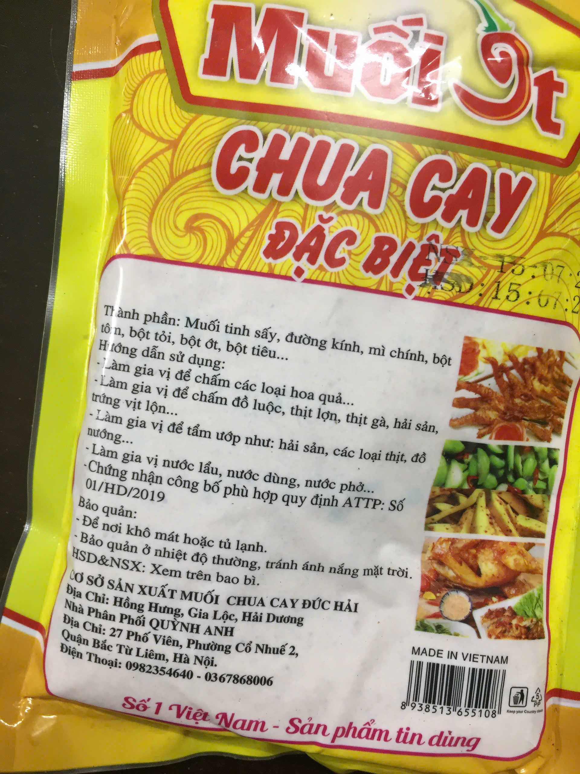 500gr Muối ớt chua cay Quỳnh Anh
