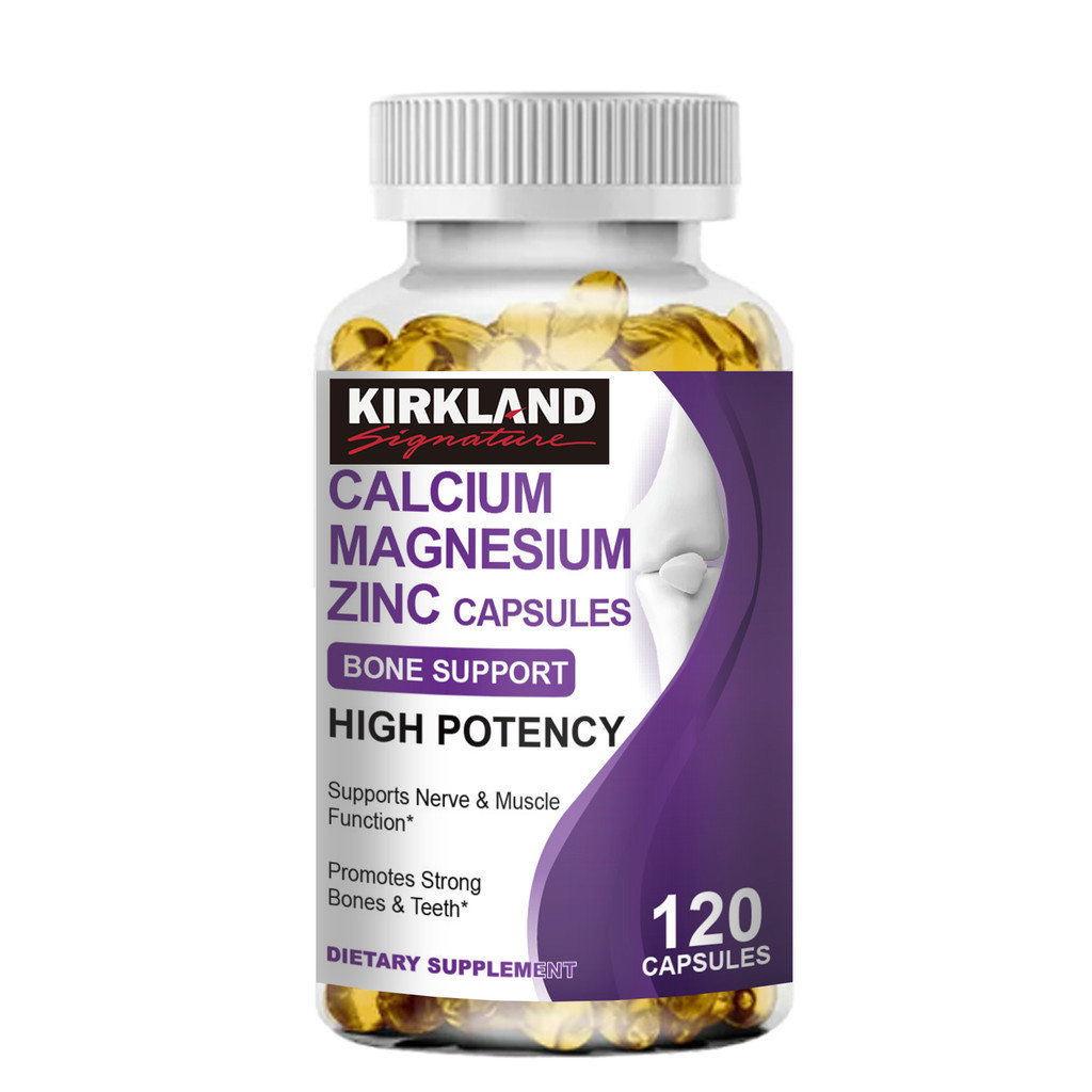 Viên nang KIRKLAND Calcium Magnesium Zinc Vitamin D3 tăng cường hấp thụ canxi cho xương khỏe mạnh