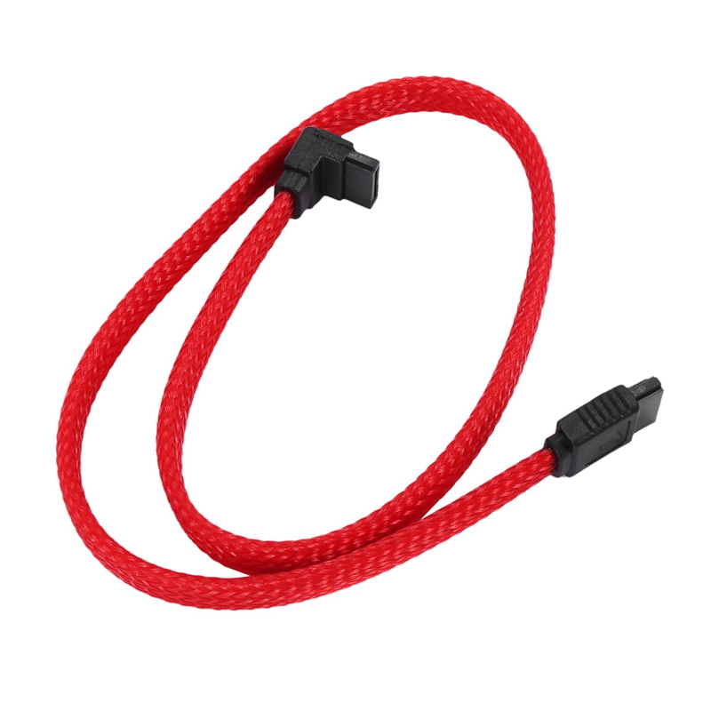 50CM SATA 3.0 III SATA3 7pin Data Cable Right Angle 6Gb/s SSD Cables HDD Hard Disk Data Cord with Nylon Sleeved
