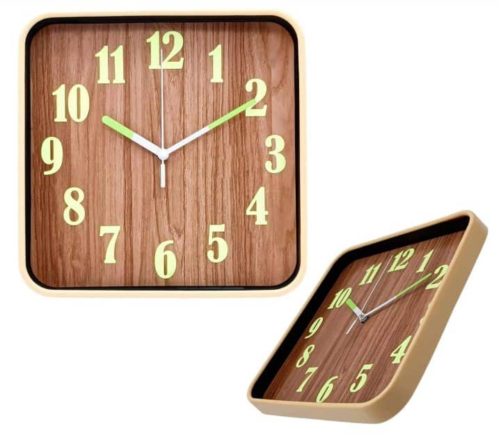 WOODEN LUMINOUS SQUARE WALL CLOCK Lazada PH