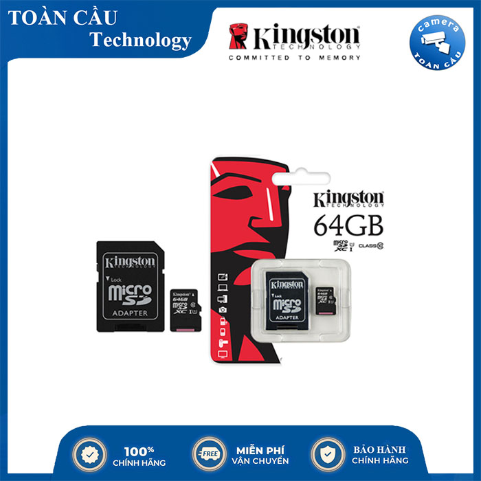 [100% CHÍNH HÃNG] Thẻ Nhớ Micro SD Kingston 32GB Class 10 - Camera Toàn Cầu