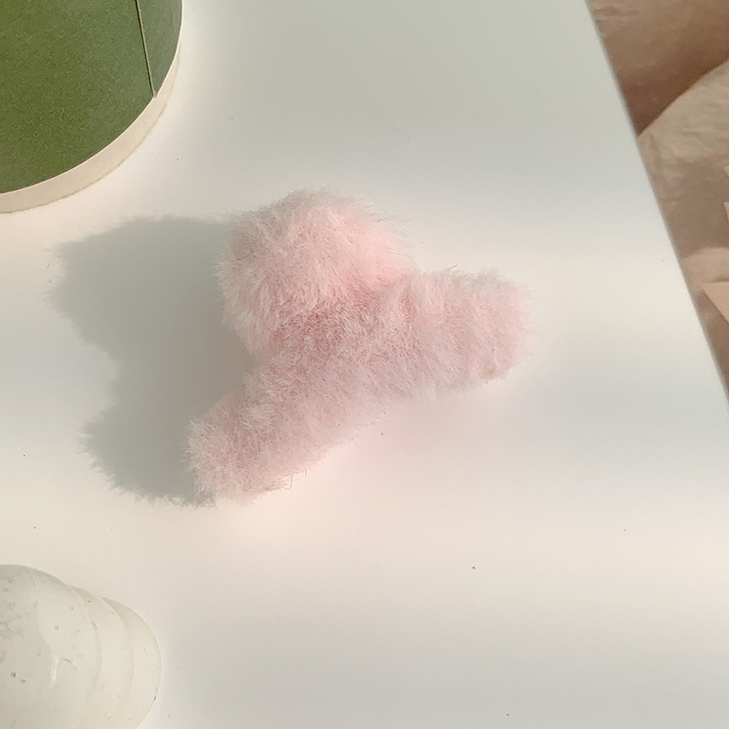 AISHG Small Plush Solid Color Hair Clip Korean Style New Simple Temperament Elegant Women's Hair Clip Fashion Shark Clip Hair Accessories